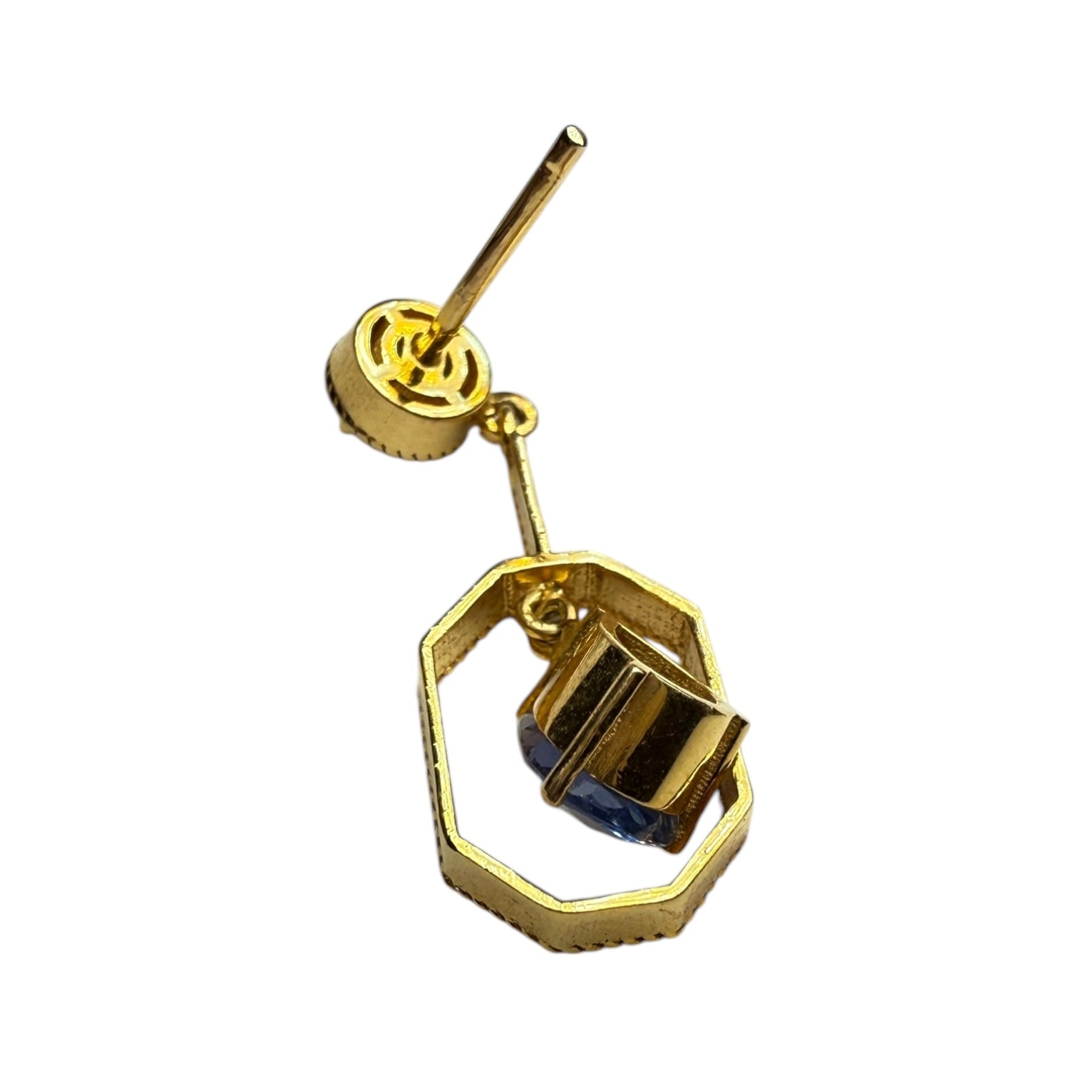 Sapphire and diamond drip earrings in 14k gold