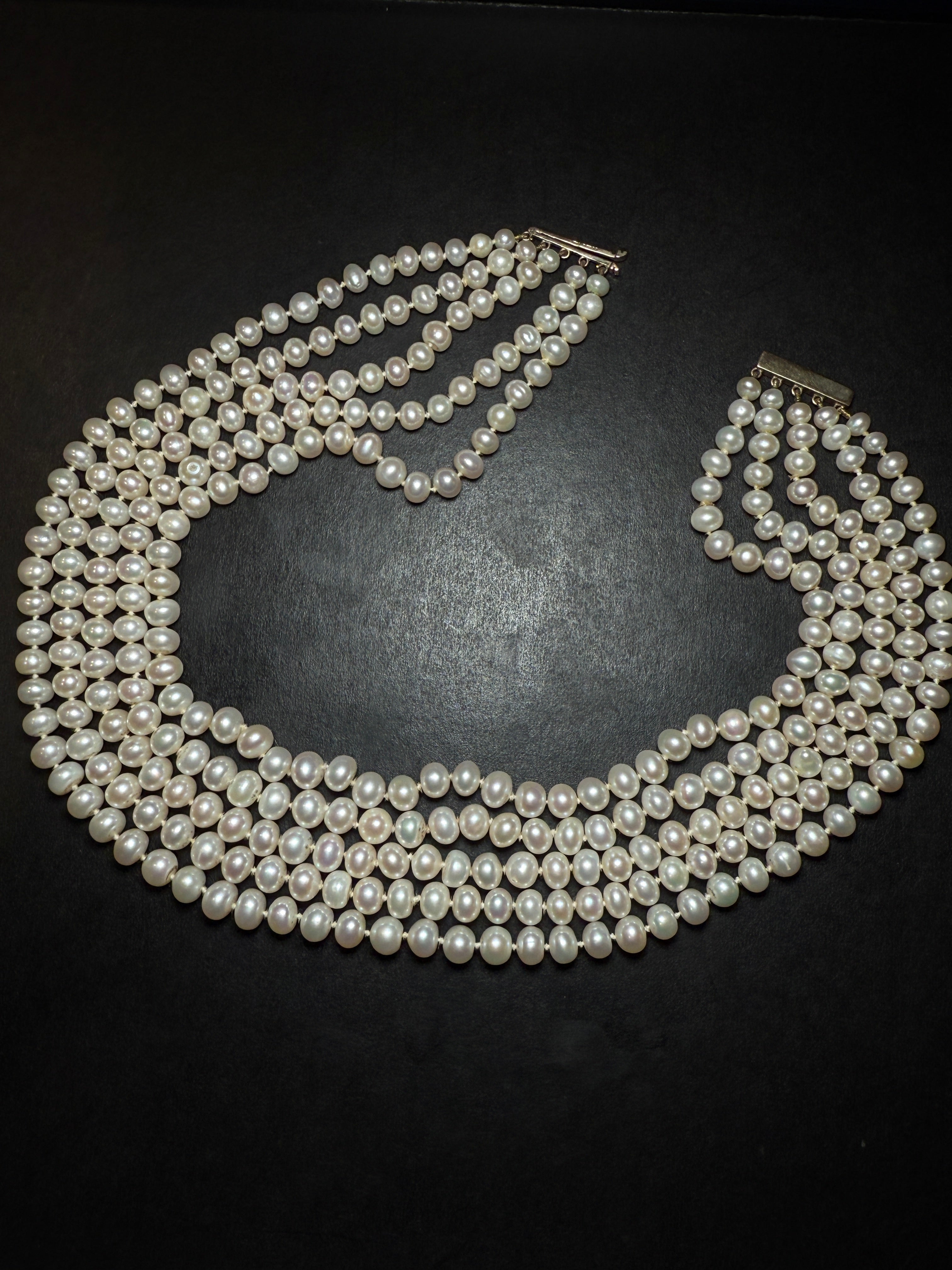 Elegant Five-Strand Freshwater Pearl Necklace for women