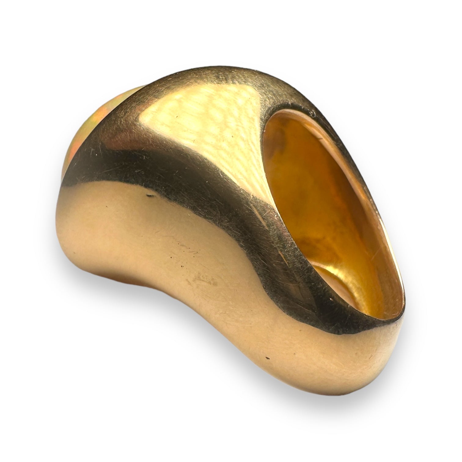 Opal and diamond gold ring