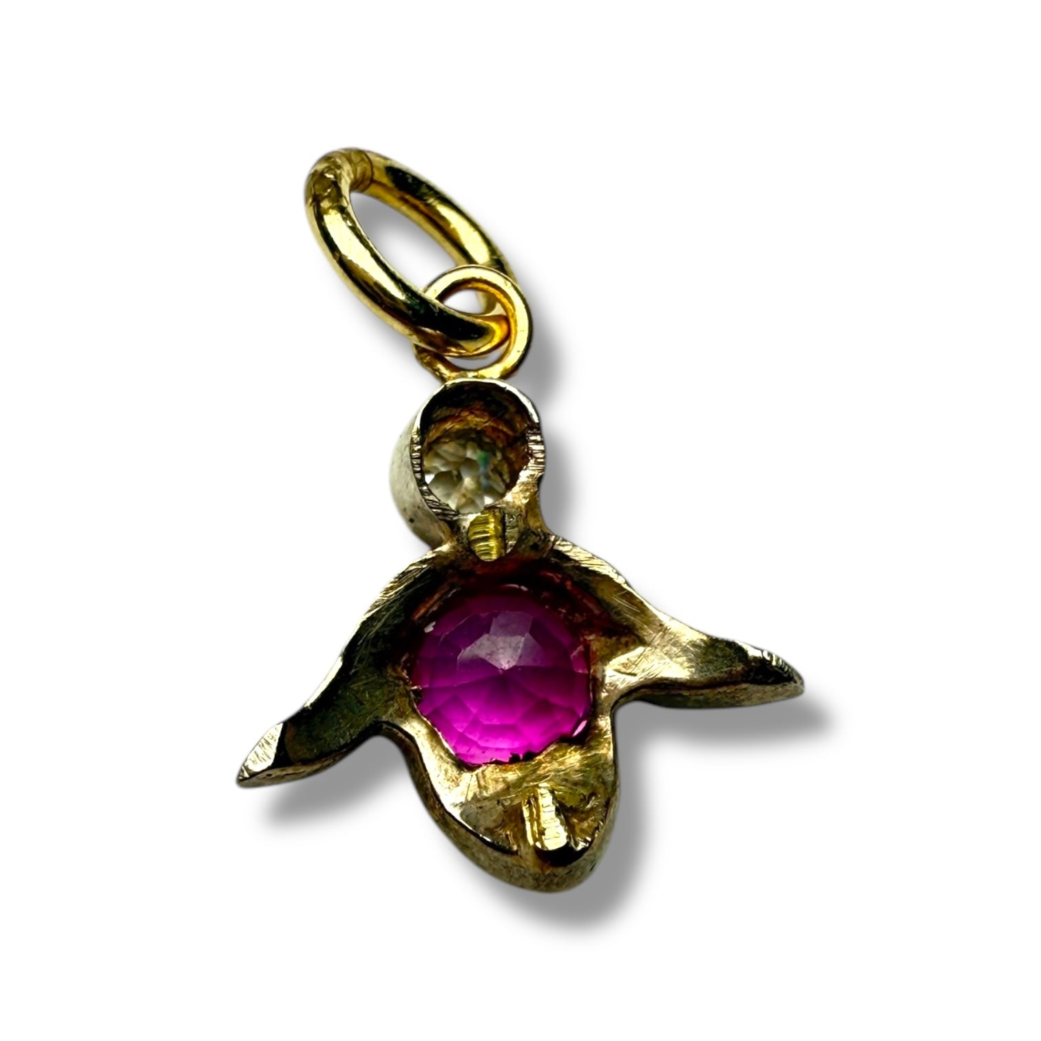 9k gold diamond and ruby pendant for women