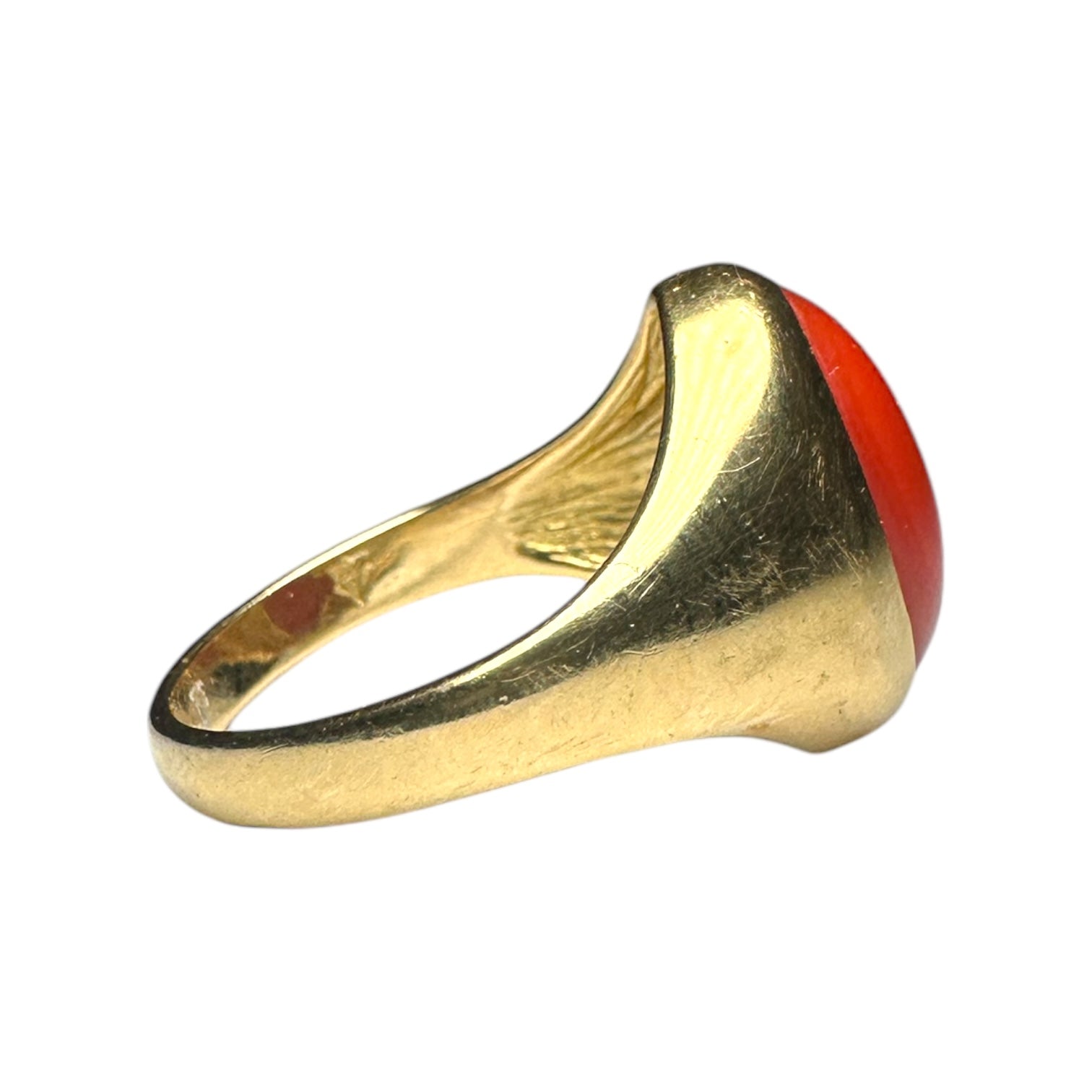 Coral signet ring