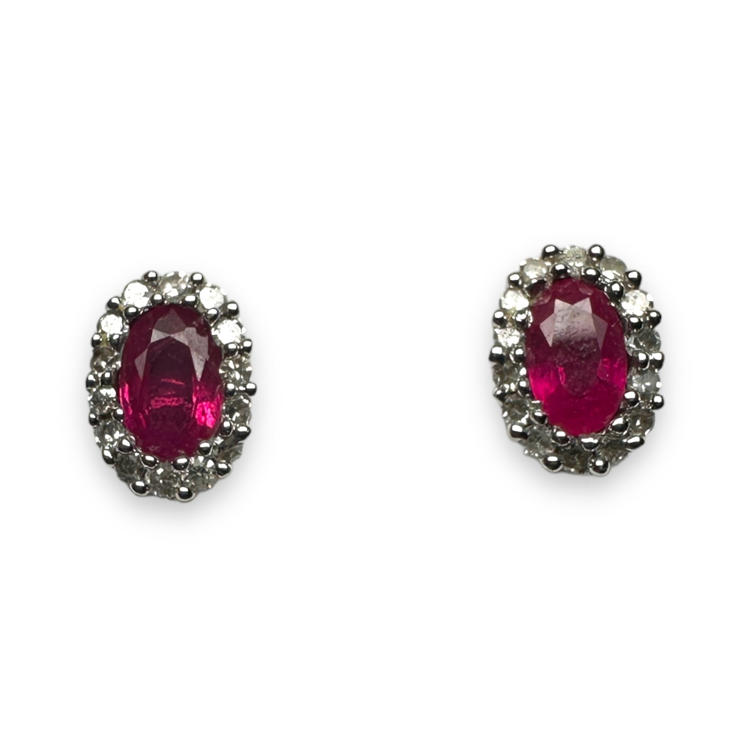 9k gold Ruby and diamond earring