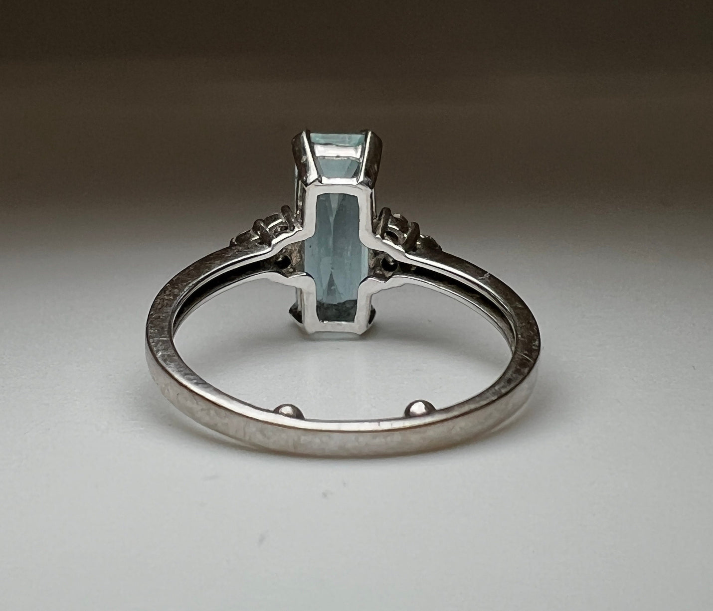 Aquamarine and diamond ring