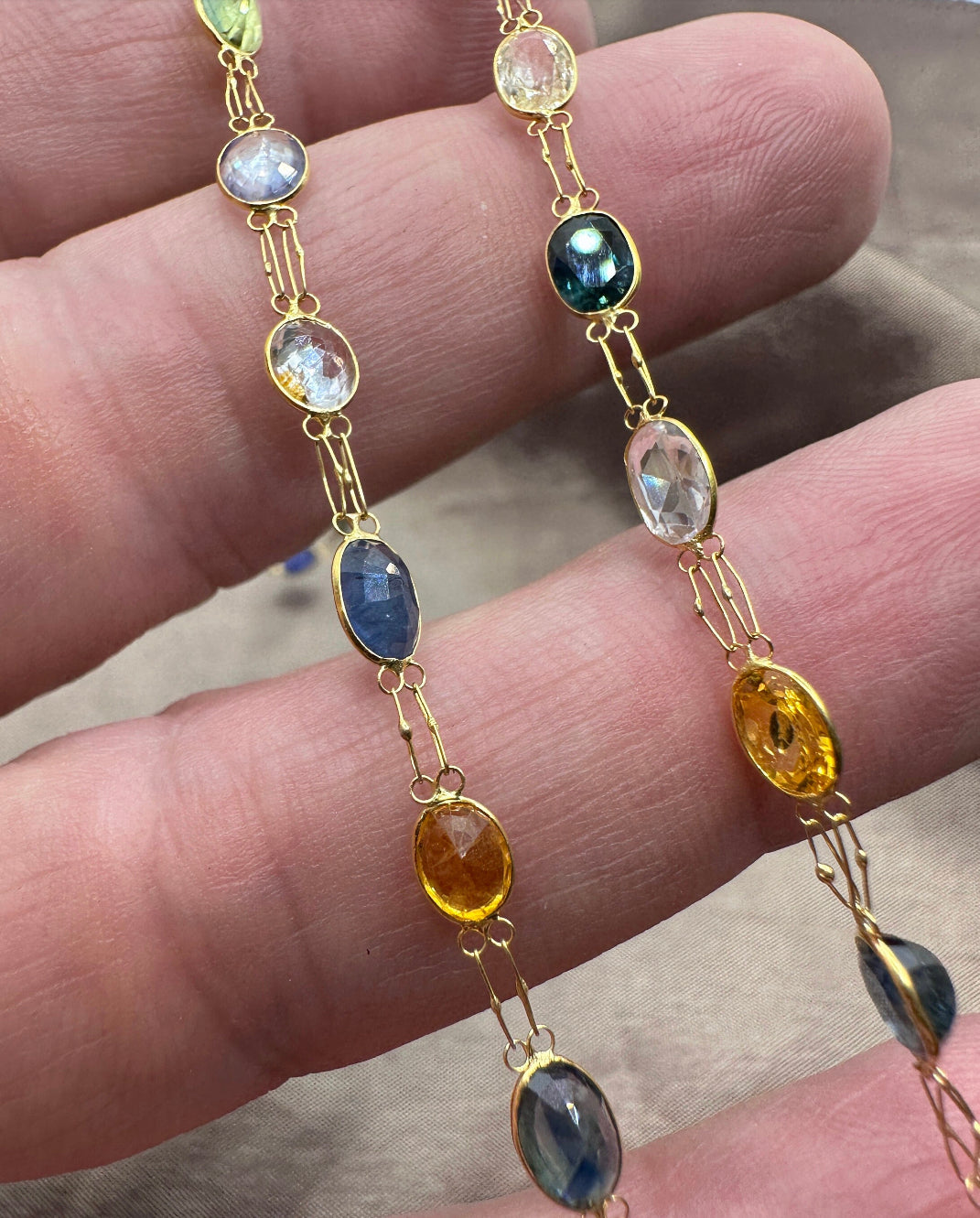 Multicolour Sapphires Necklace for women