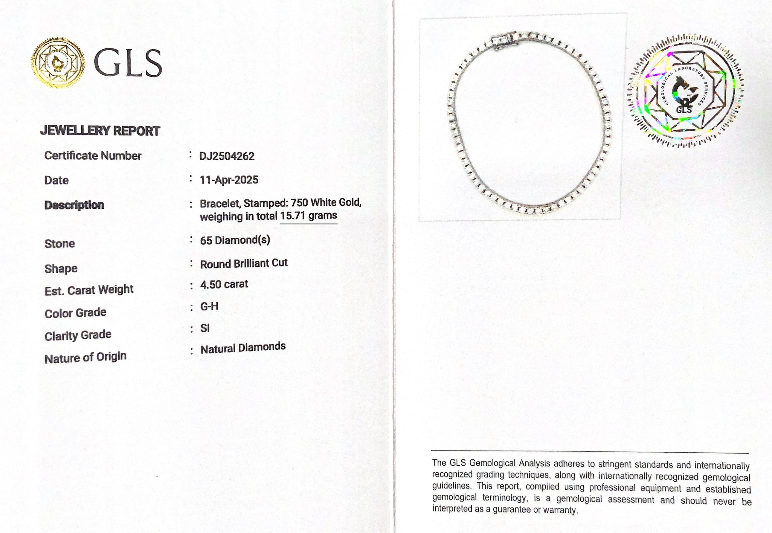 Tennis diamonds bracelet