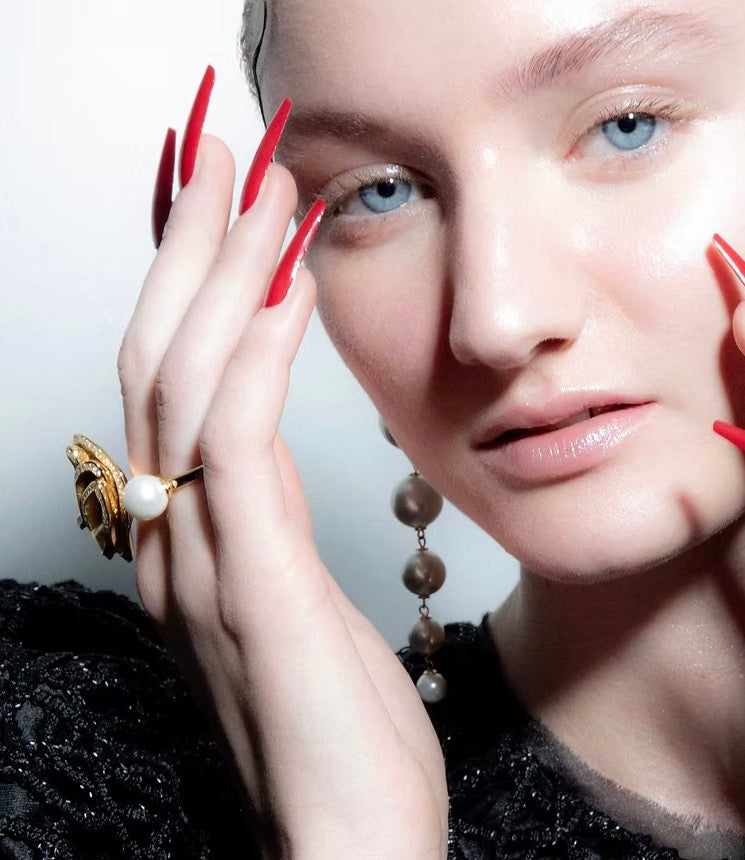 Quintessence Large Flower Ring with Pearl