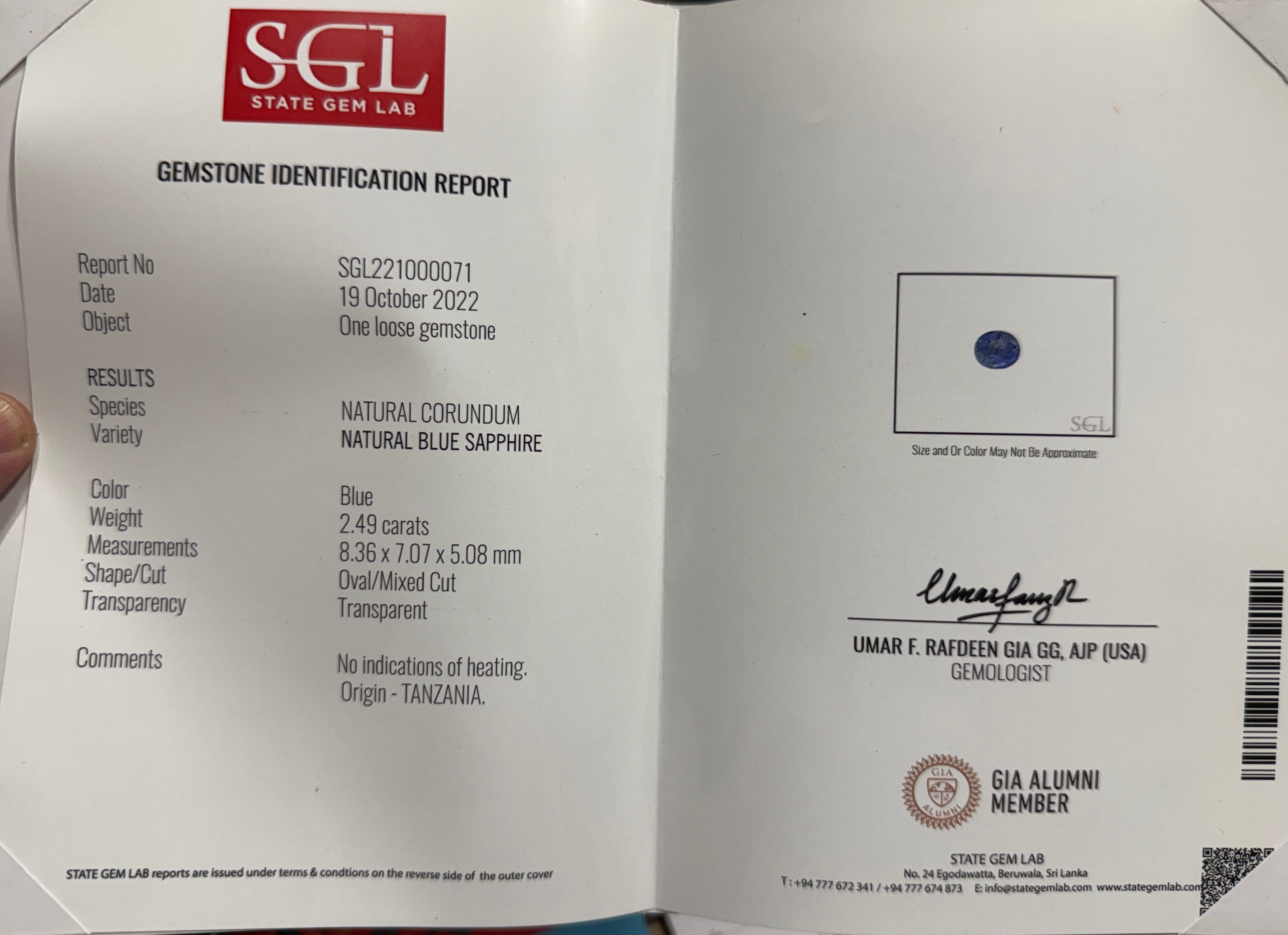 Sapphire diamond ring