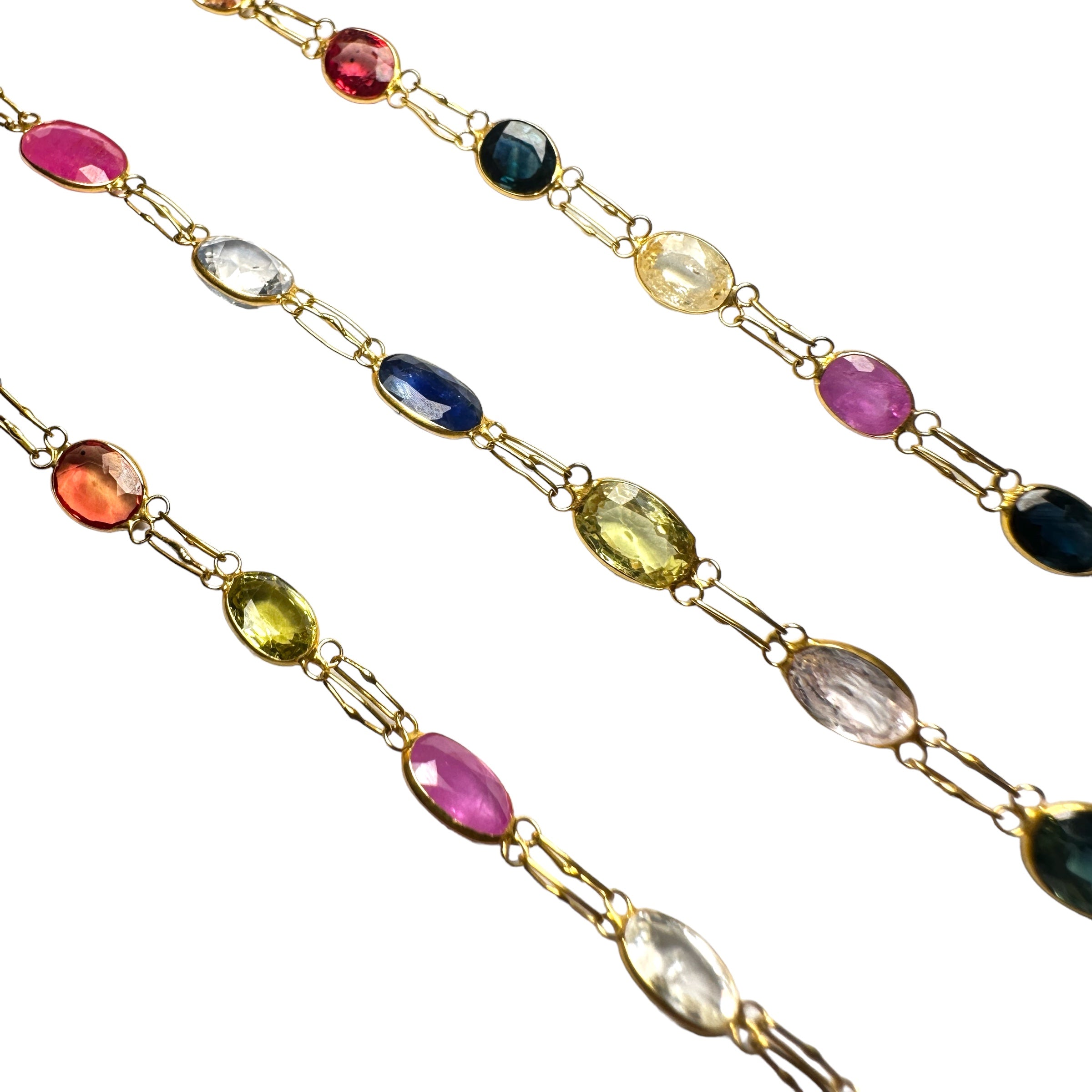 Multicolour Sapphires Necklace for women