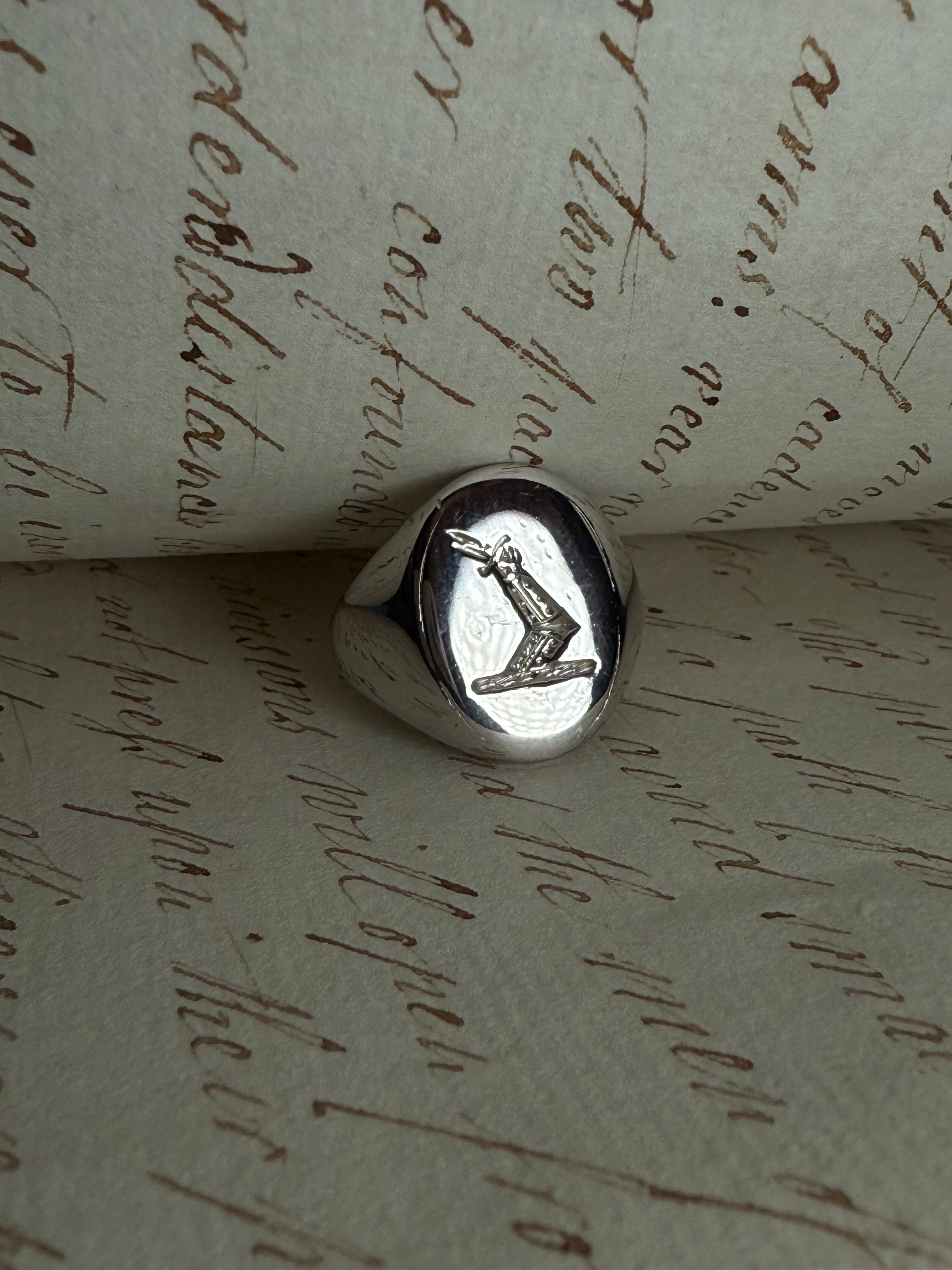 Silver signet ring