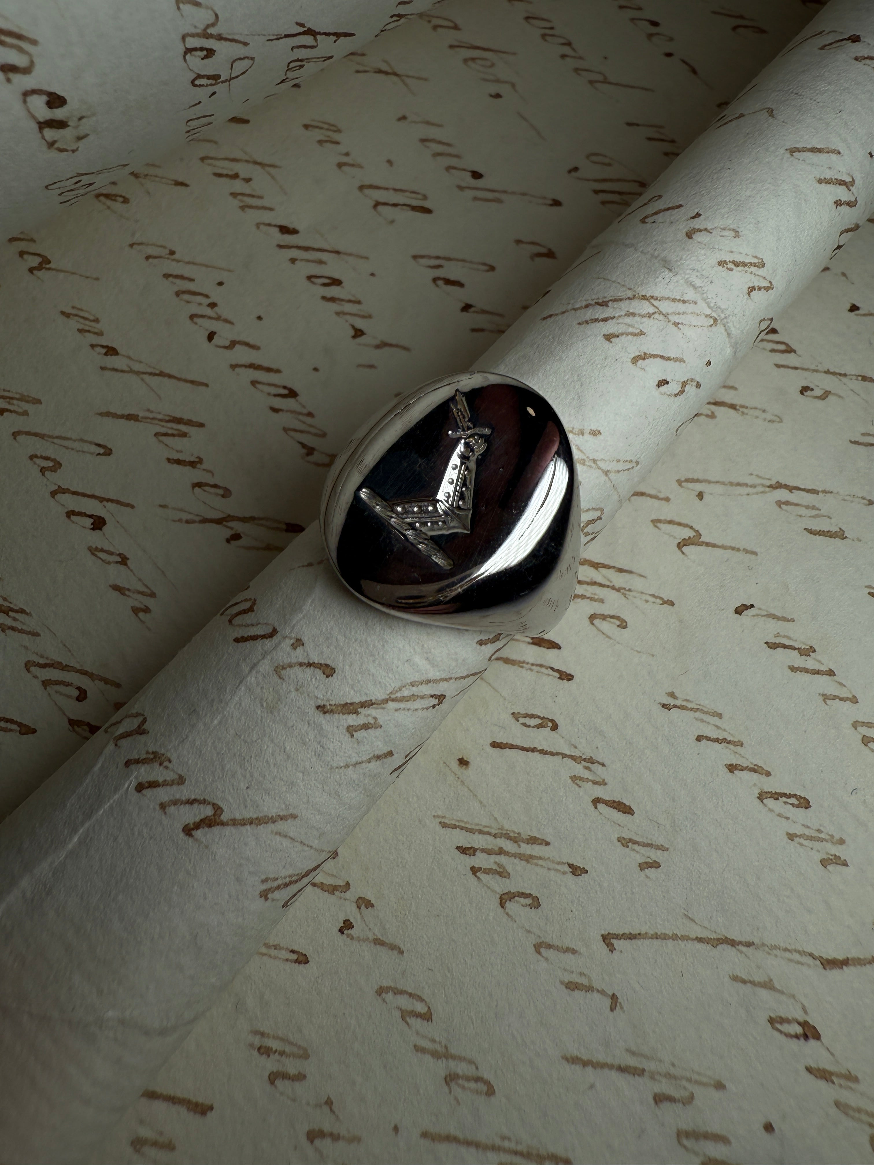 Silver signet ring
