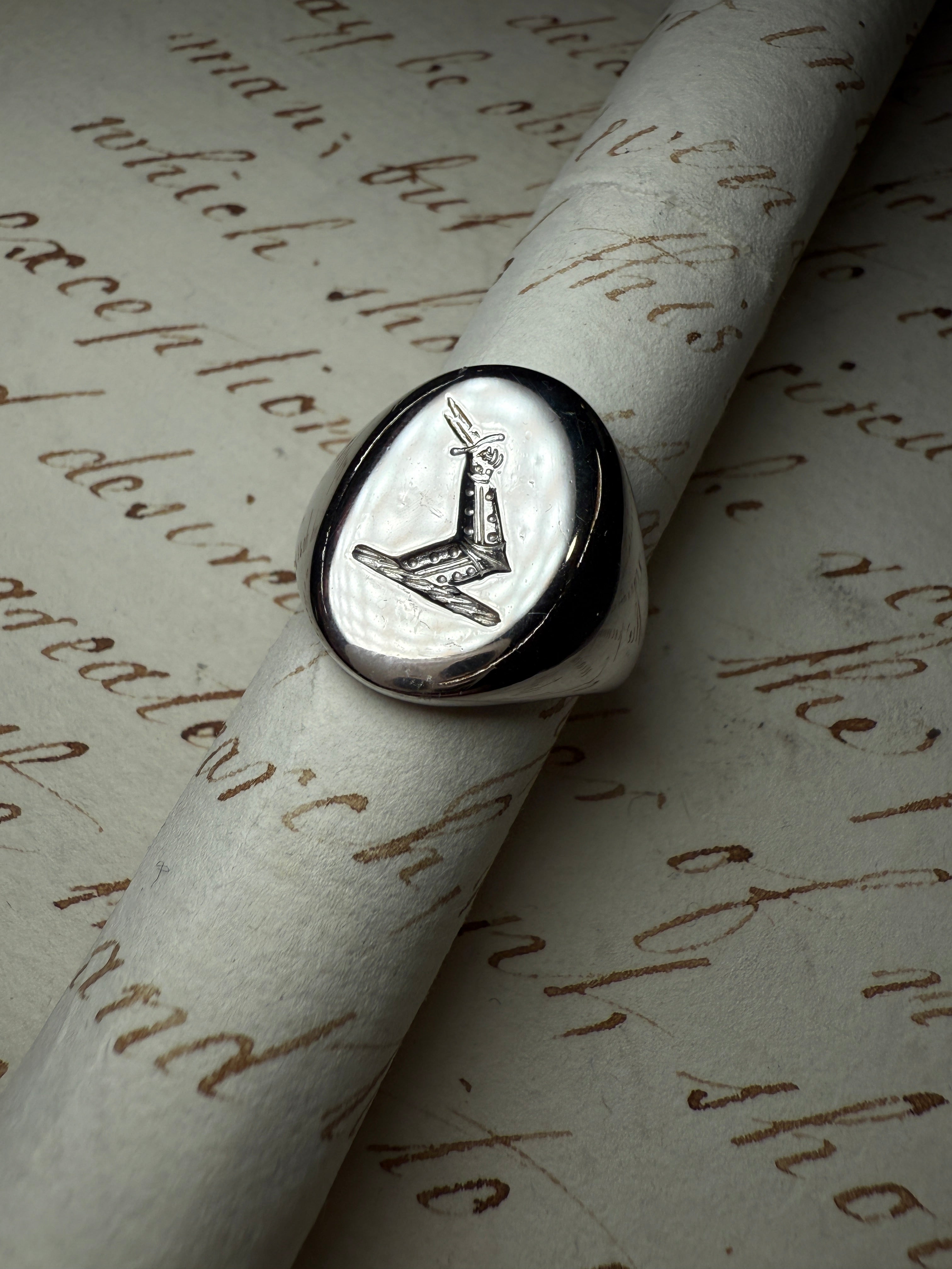Silver signet ring