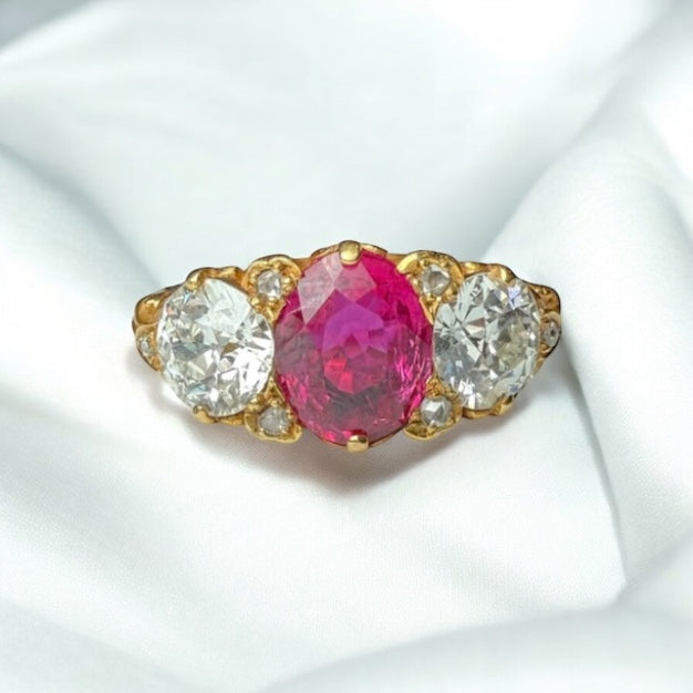 Ruby and diamond ring