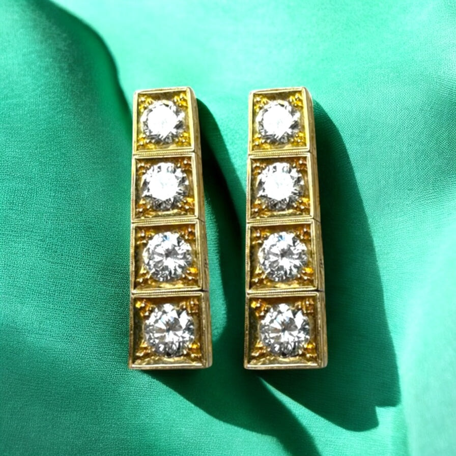 18k gold diamonds earrings