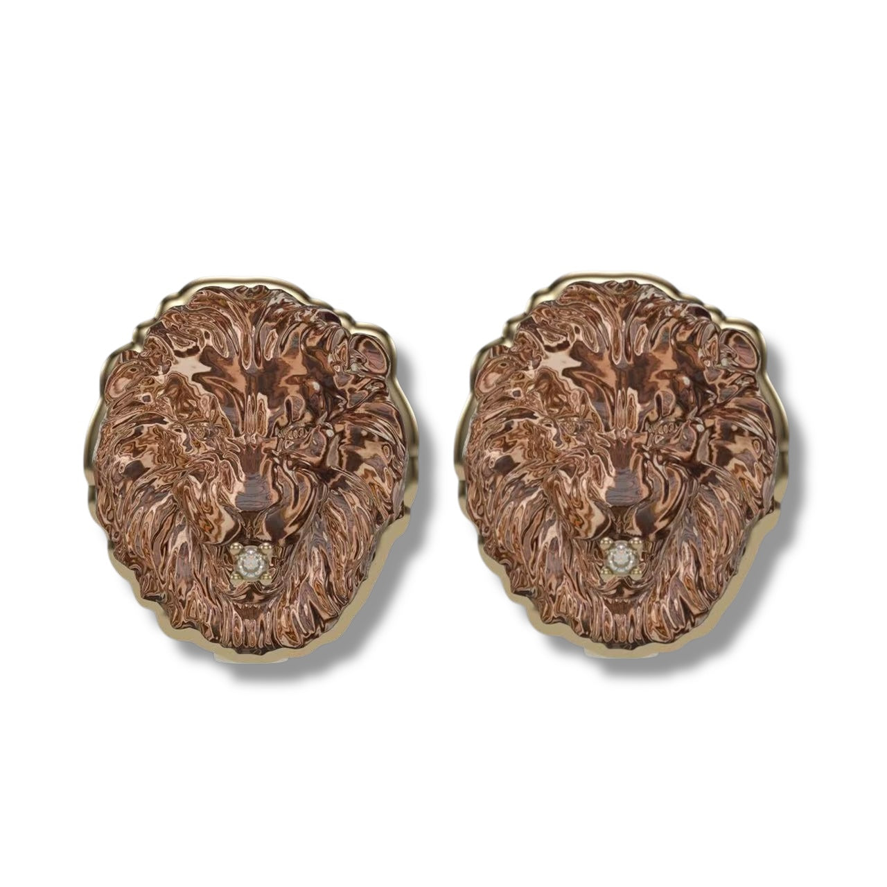 Lion Head 18K Gold Earrings