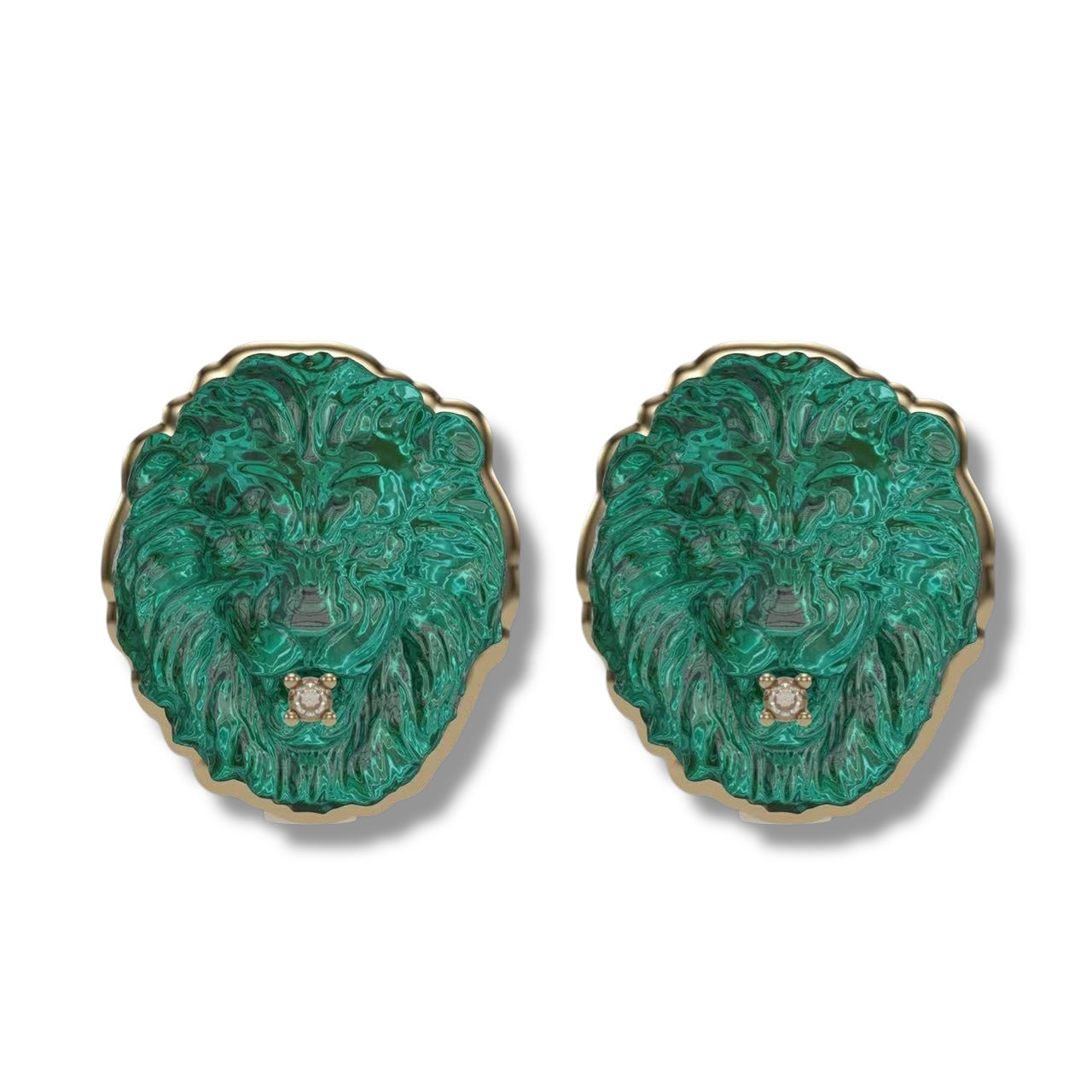 Lion Head 18K Gold Earrings