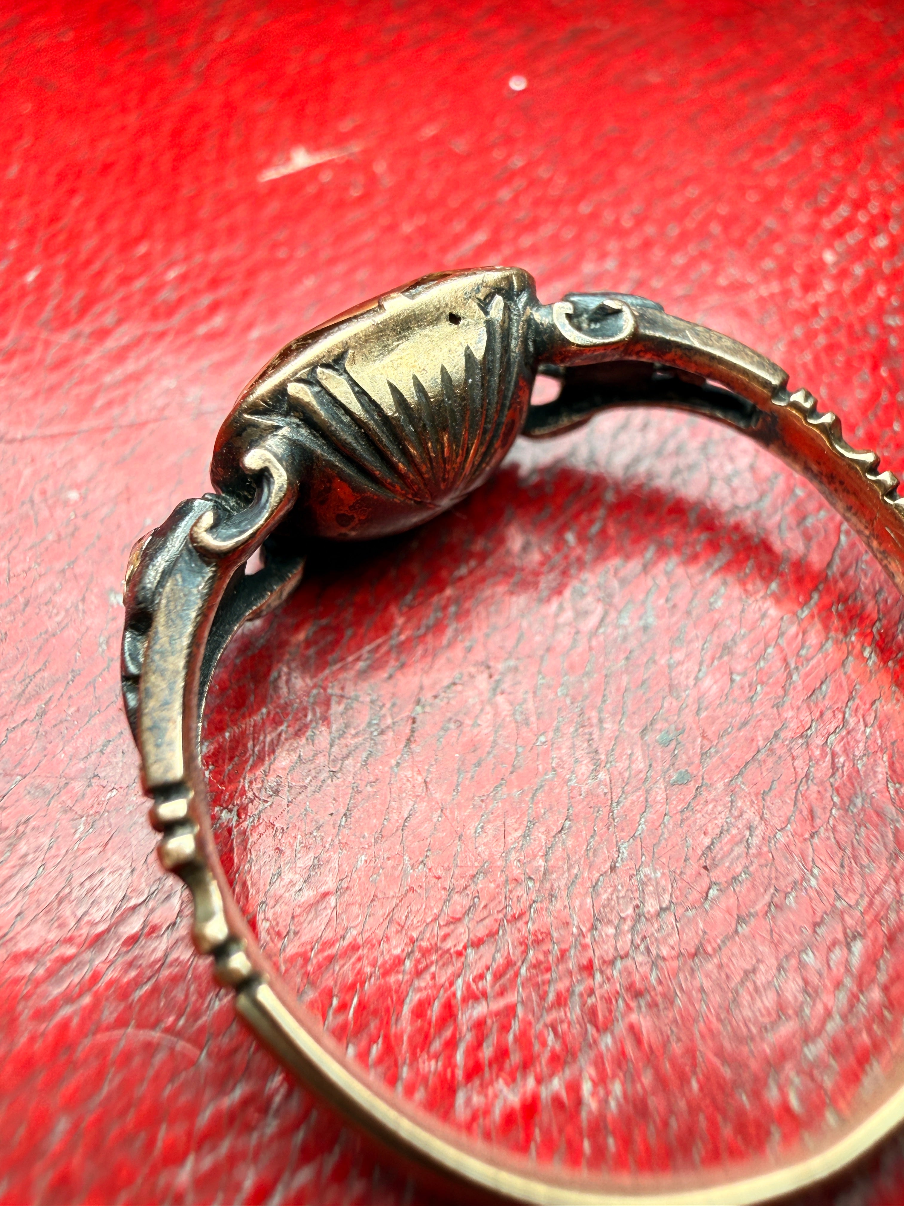 Georgian Rock Crystal and Diamond Ring in 15ct Gold – Size O½ UK (2.2 g)