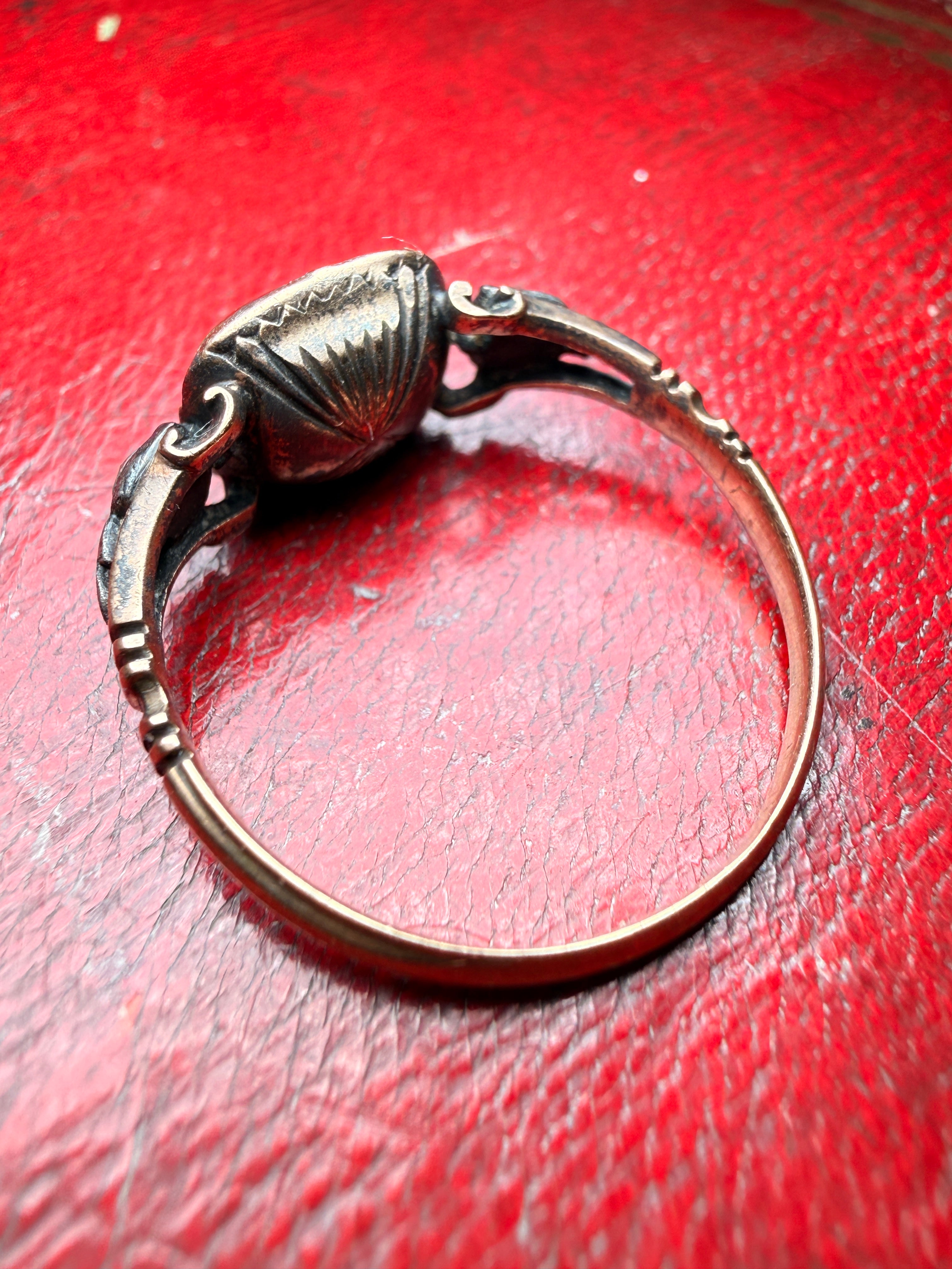 Georgian Rock Crystal and Diamond Ring in 15ct Gold – Size O½ UK (2.2 g)