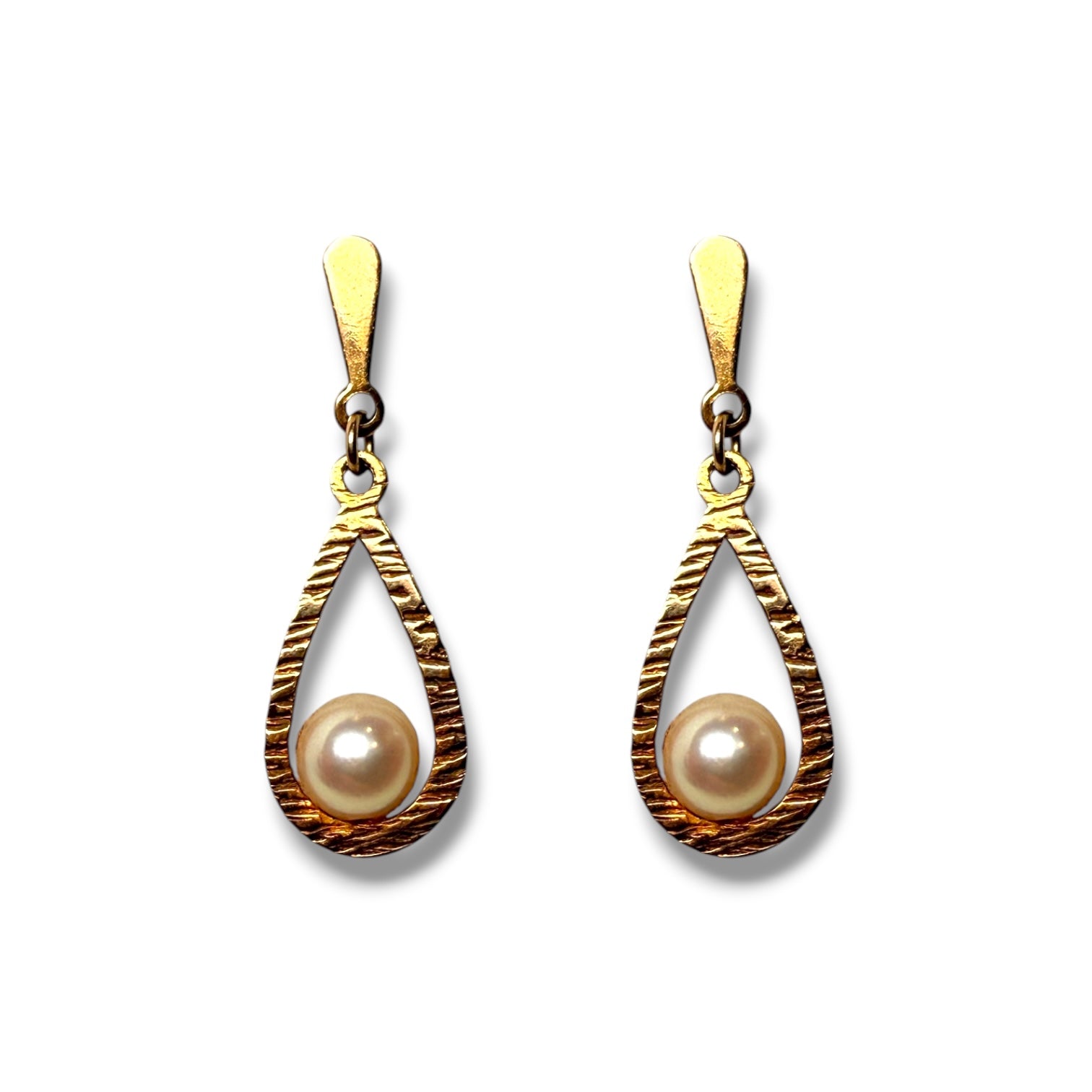 9k Gold Drop Earrings with Pearl – 1.6g