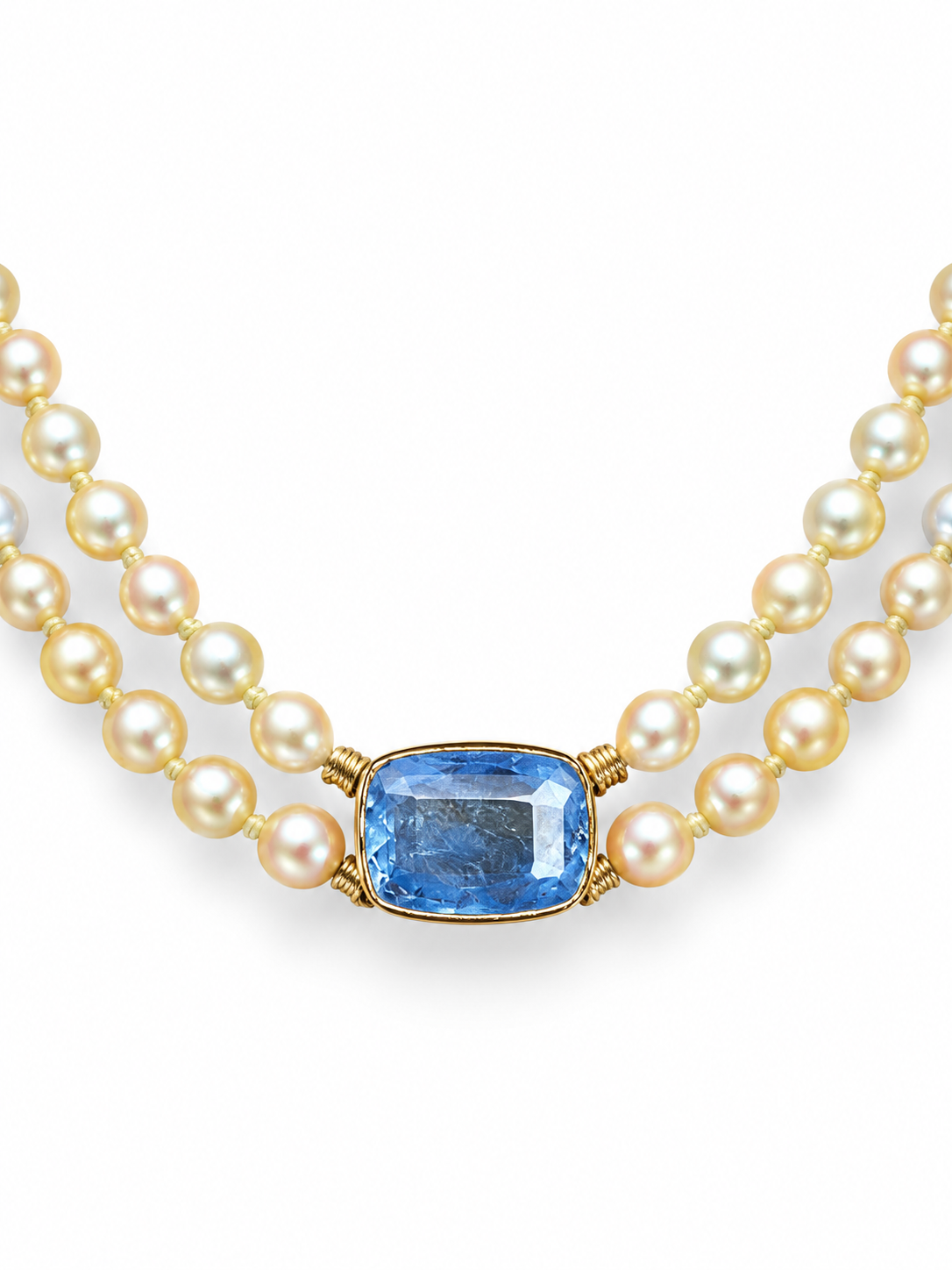 Sapphire and pearl necklace
