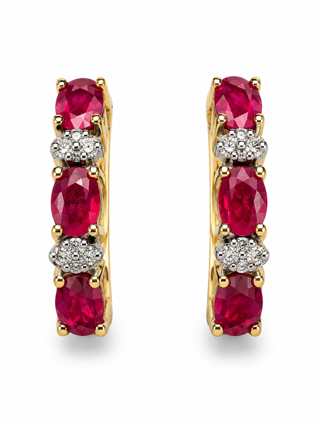 Ruby and diamond earring