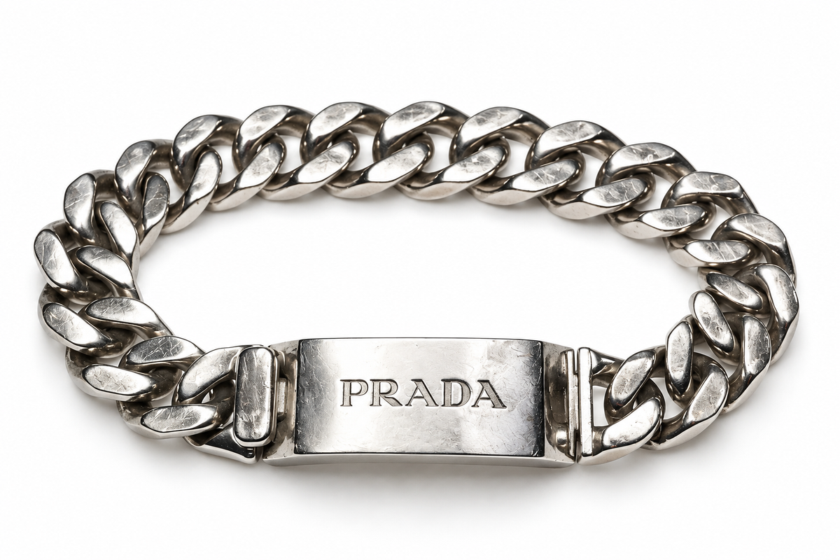 Prada Sterling Silver Chain Bracelet