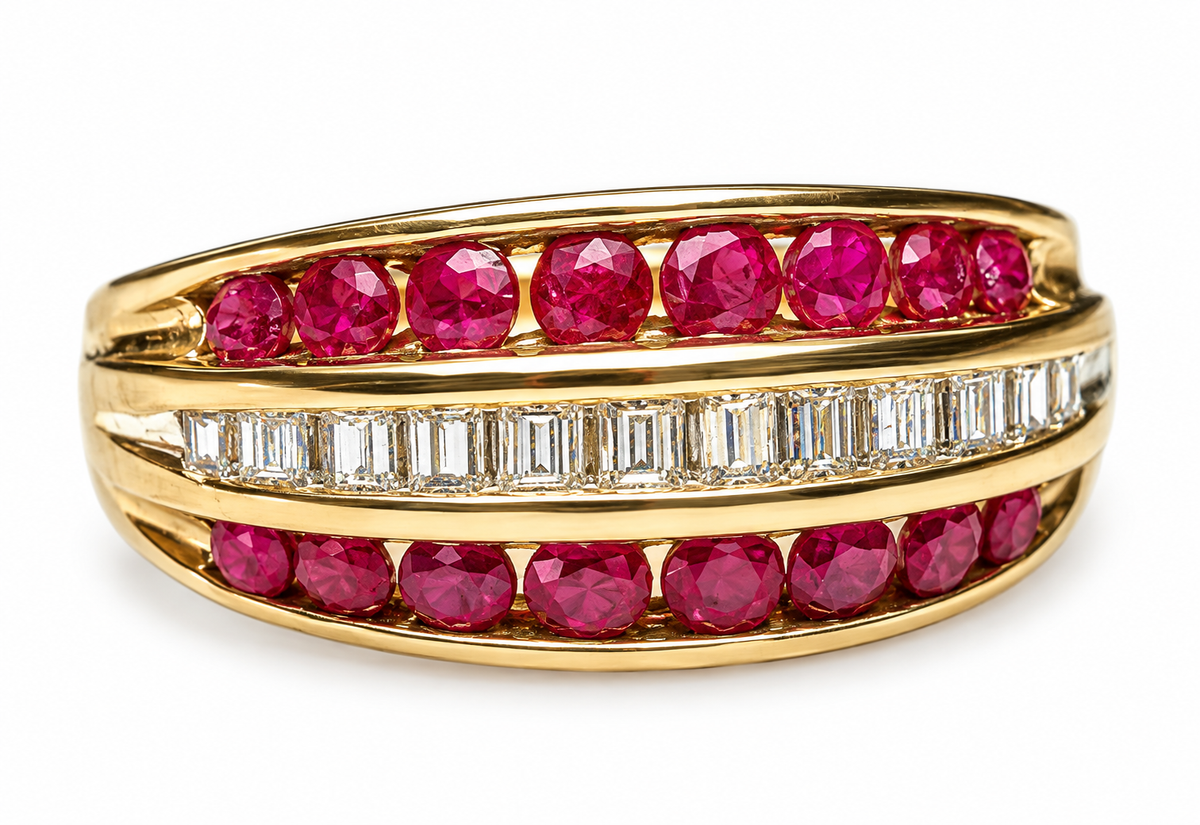 Ruby and diamond ring