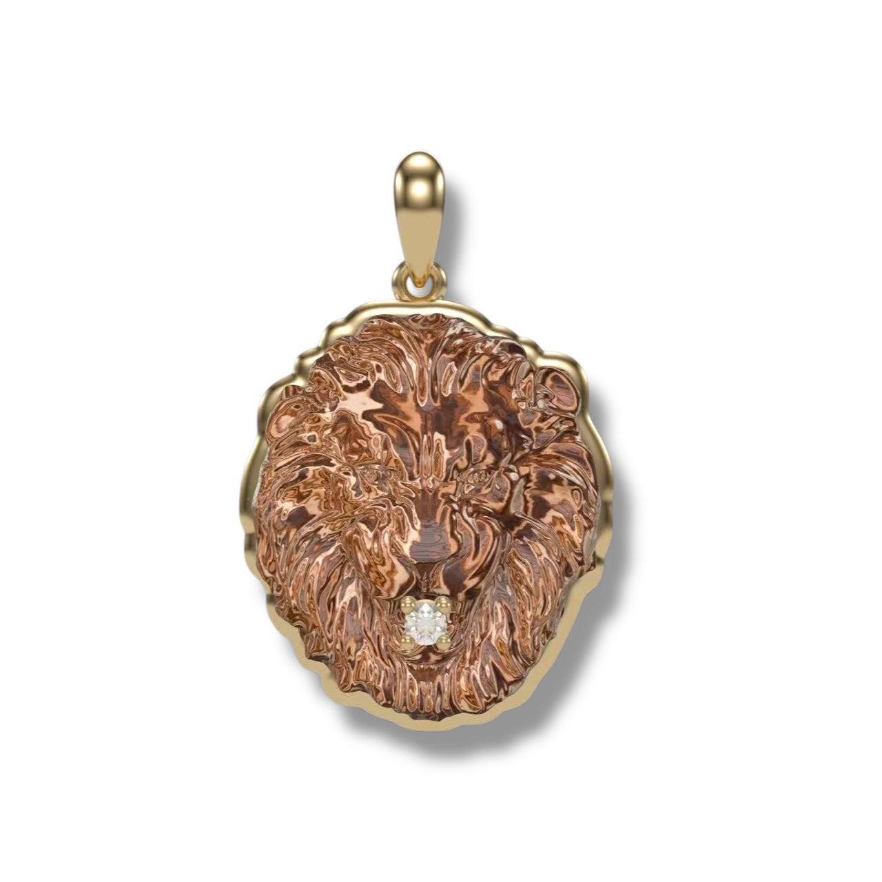 Lion Head 18K Gold Pendant