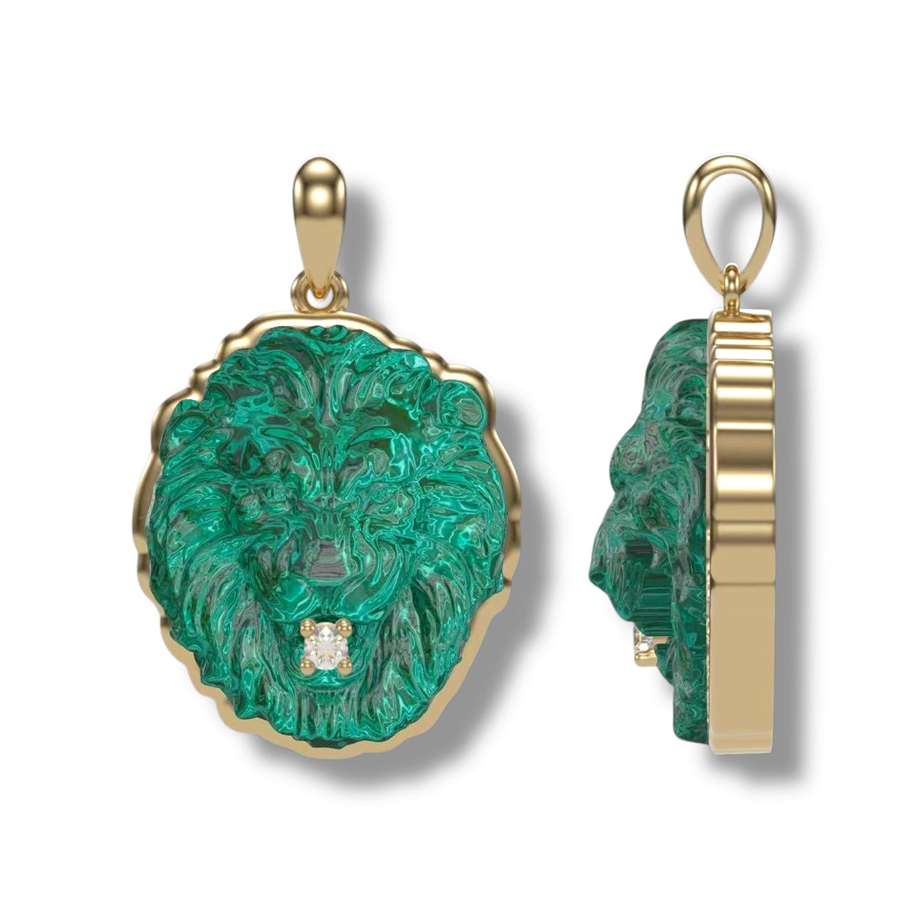 Lion Head 18K Gold Pendant