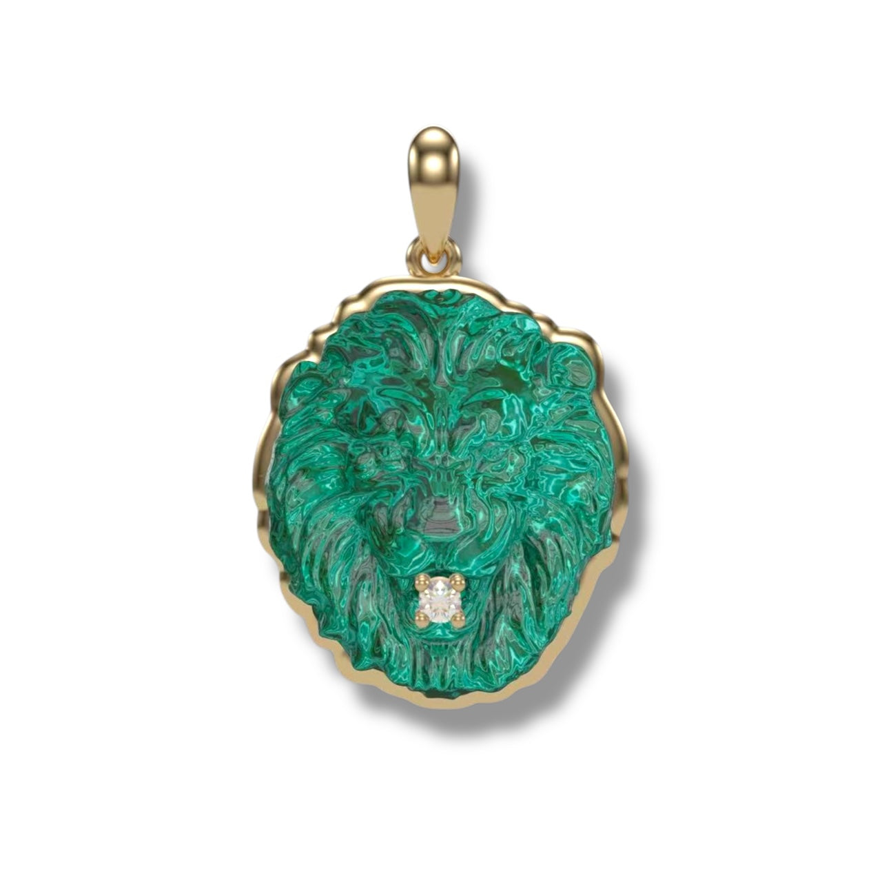 Lion Head 18K Gold Pendant