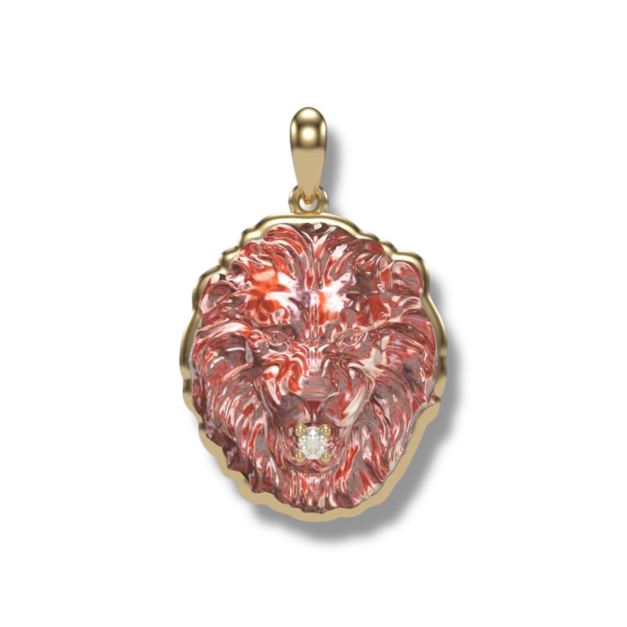 Lion Head 18K Gold Pendant