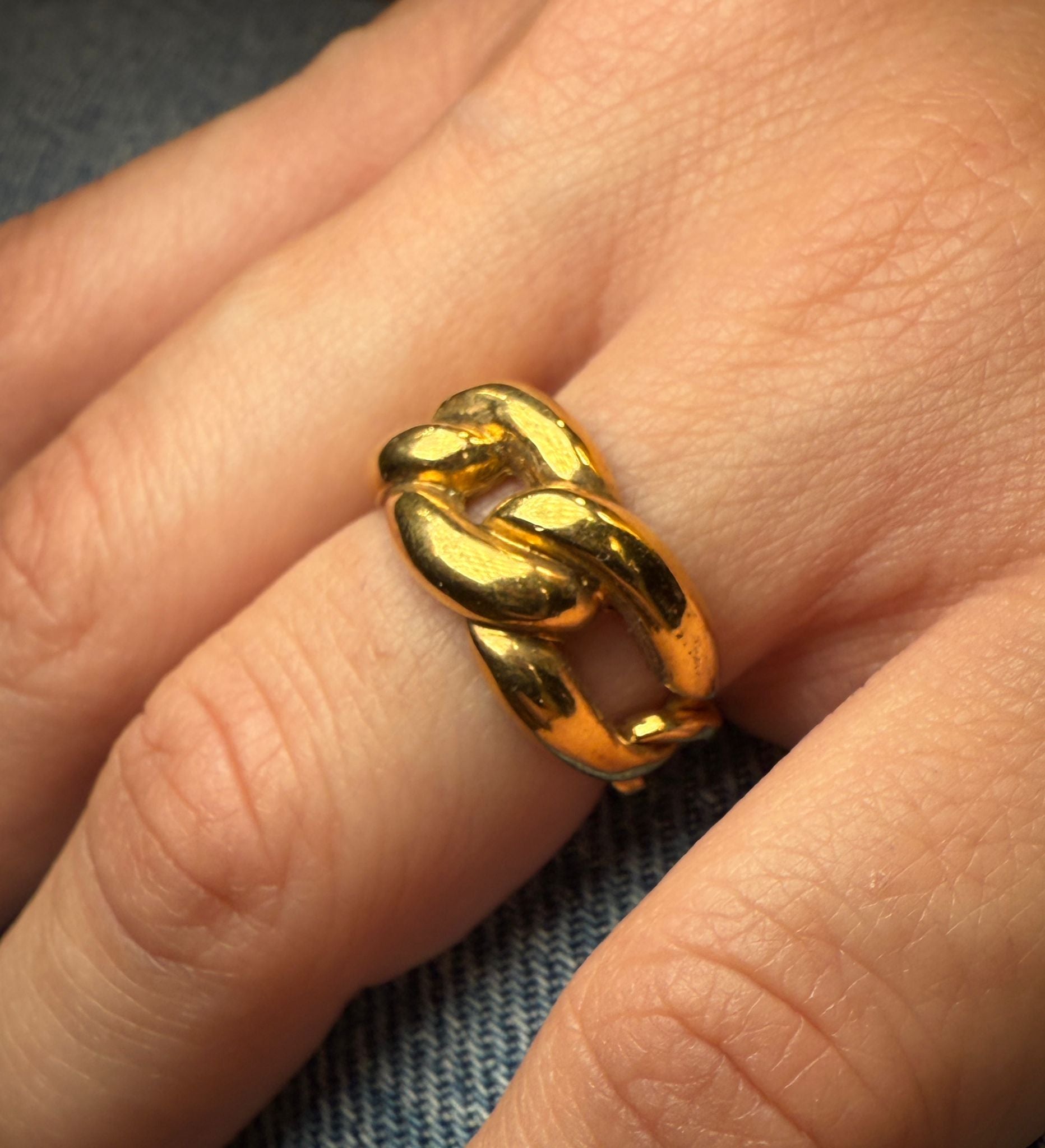 Silver gold ring