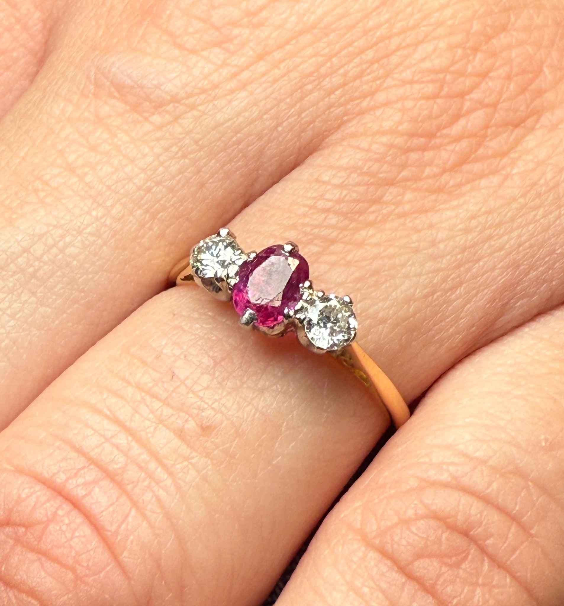 Ruby and diamond ring