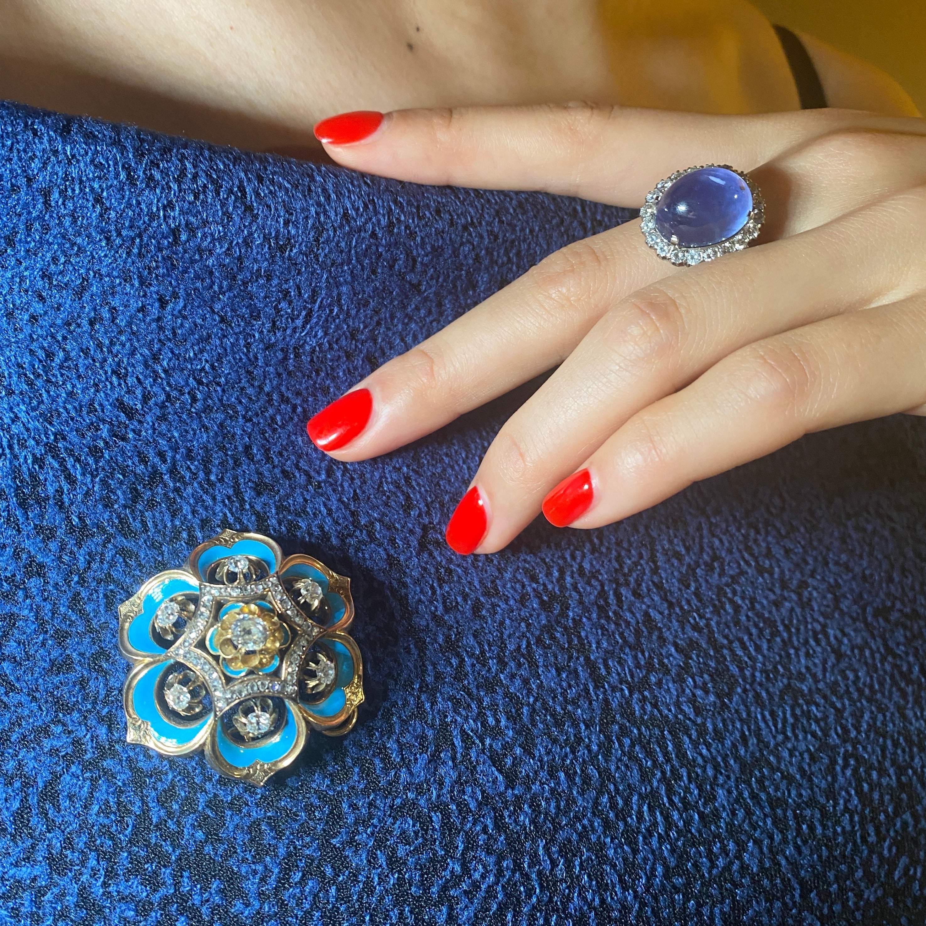 Diamond and Enamel Brooch